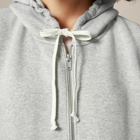 NWT J CREW New heritage fleece zip-up hoodie in grey - Picture 5 of 8